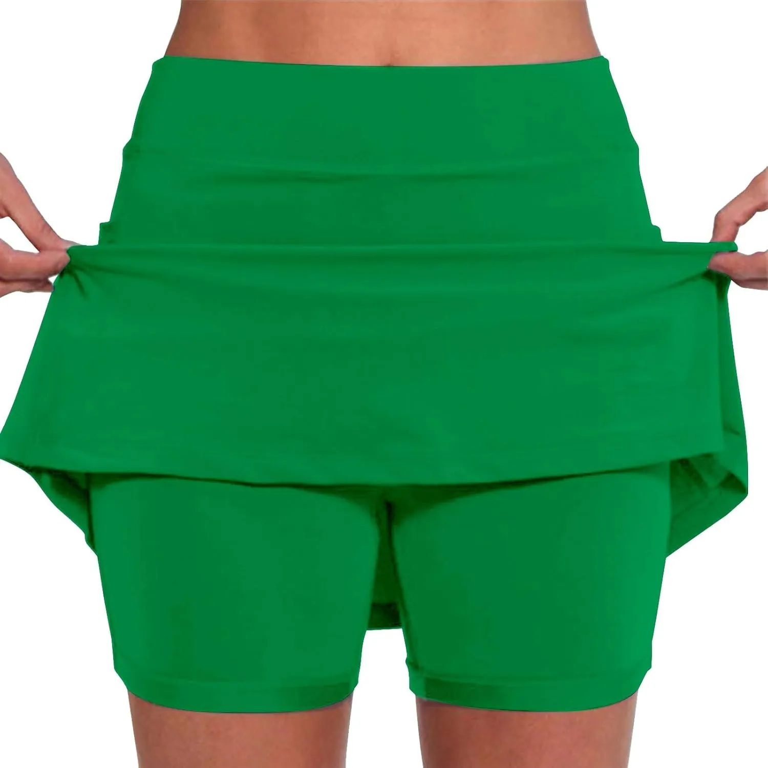 Lightweight High Waist Mid Waist Culottes Short Skirts Skinny Pants Plus Size Skorts for Women High Waist Swim