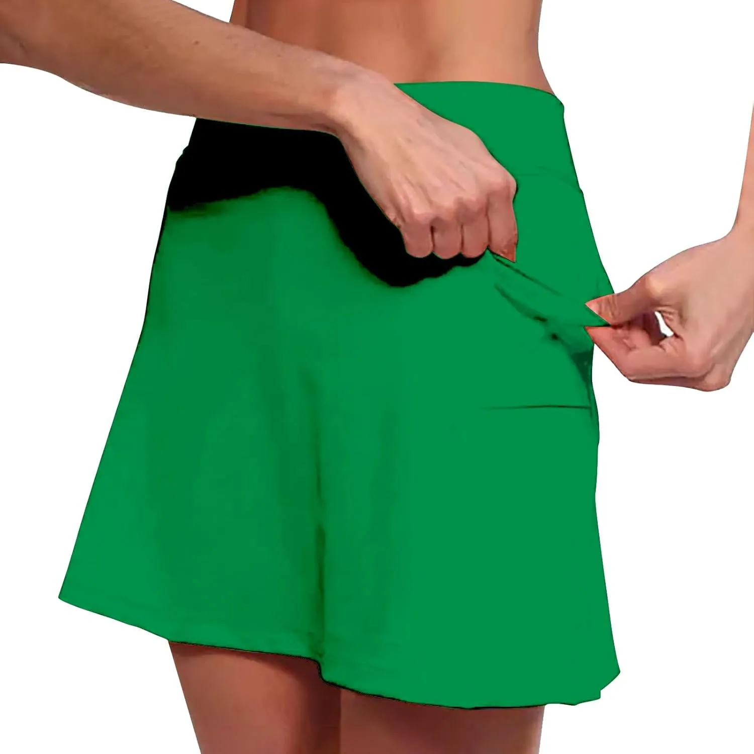 Lightweight High Waist Mid Waist Culottes Short Skirts Skinny Pants Plus Size Skorts for Women High Waist Swim