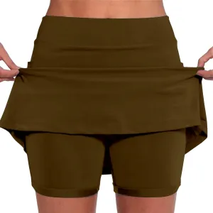 Lightweight High Waist Mid Waist Culottes Short Skirts Skinny Pants Plus Size Skorts for Women High Waist Swim