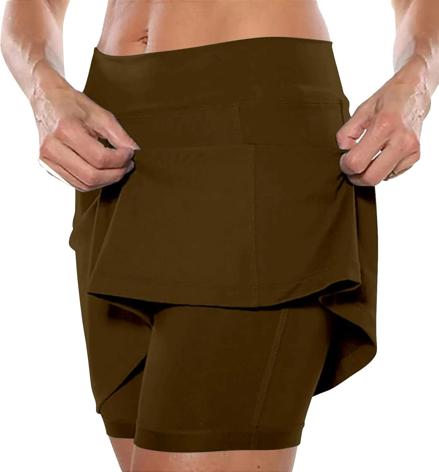 Lightweight High Waist Mid Waist Culottes Short Skirts Skinny Pants Plus Size Skorts for Women High Waist Swim