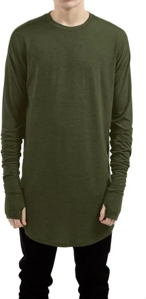 LILBETTER Mens Thumb Hole Cuffs Long Sleeve T-Shirt Basic Tee
