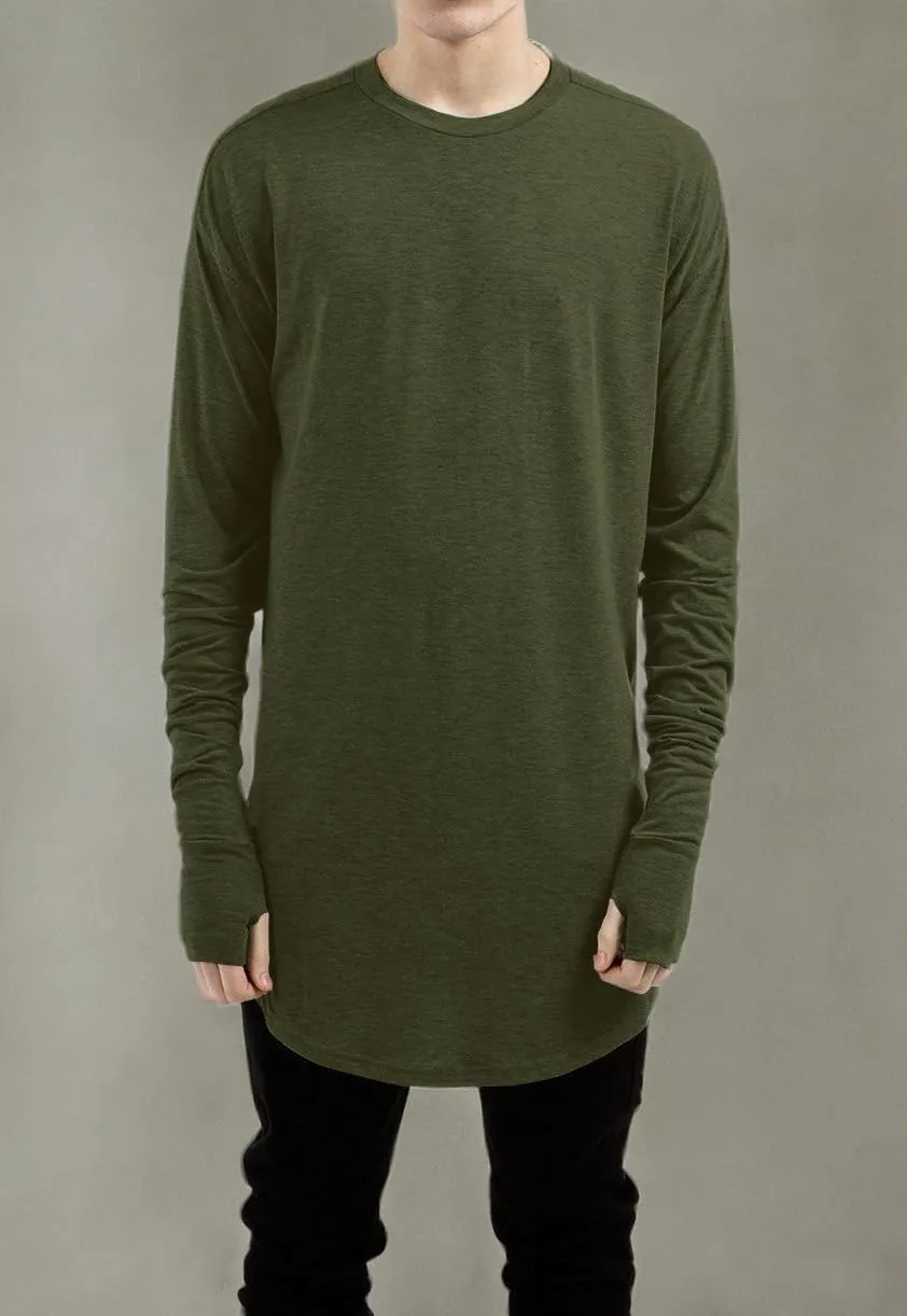 LILBETTER Mens Thumb Hole Cuffs Long Sleeve T-Shirt Basic Tee