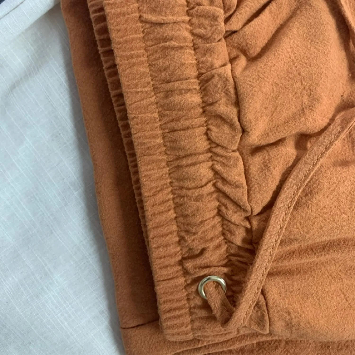 Linen Pants for Women Summer Lightweight Drawstring Elastic Waist Pants Loose Comfy Wide Leg Trousers with Pockets