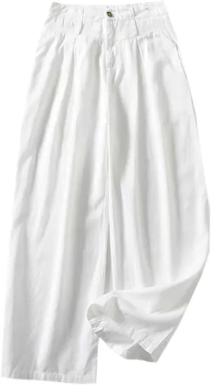 Linen Wide Leg Pants for Women Comfy Summer Causal Culottes Gaucho Pants Palazzo Lounge Trousers Trendy Boho Outfits