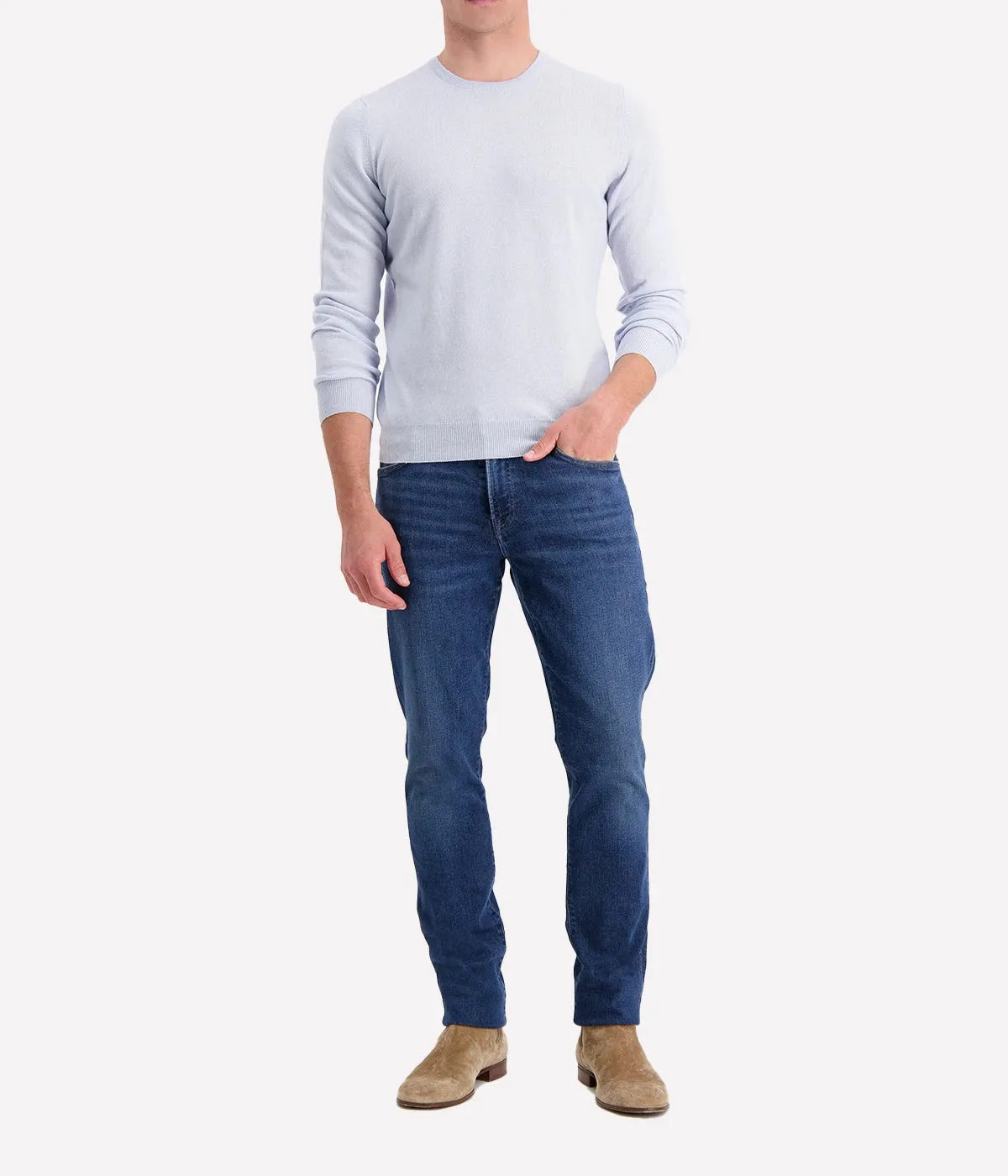 Long Sleeve Crew in Light Blue