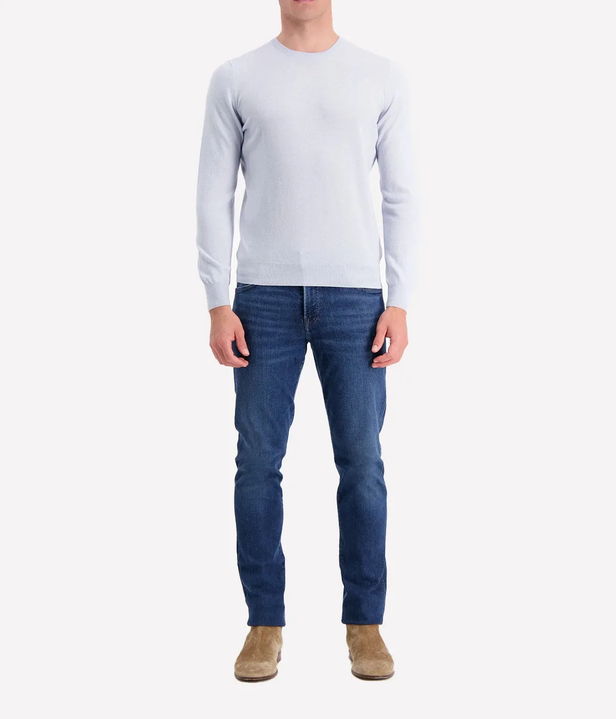 Long Sleeve Crew in Light Blue