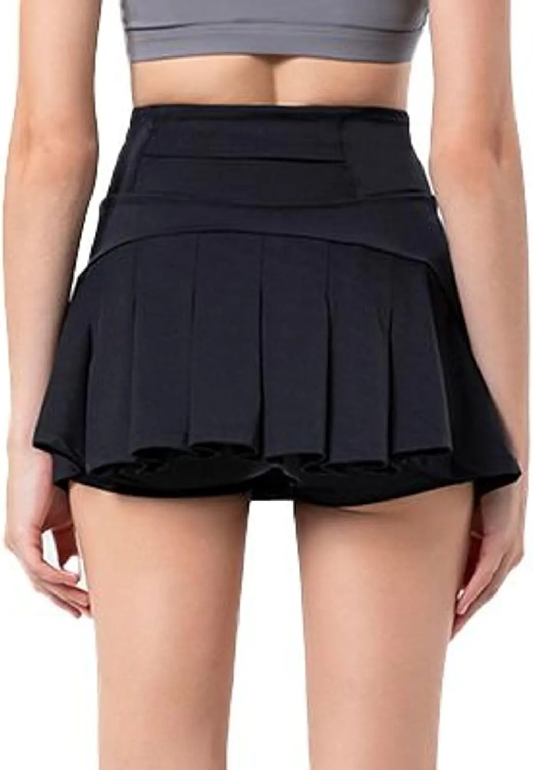 Lu's Chic Women's Tennis Skort High Waisted Scooter Running Athletic Fashion Short Spandex Scooter Skirt