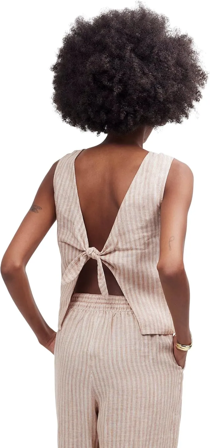 Madewell Women's Tie Back Linen Top