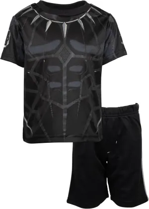 Marvel Avengers Captain America Iron Man Venom Hulk Cosplay Athletic T-Shirt and Shorts Outfit Set Toddler to Little Kid