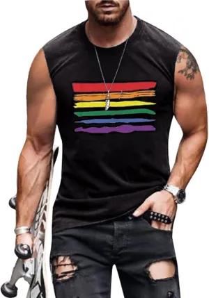 Men Pride Tank Tops Be You Love Wins Letter Print Shirt Graphic Gay Pride LGBT Sleeveless Shirt Tee