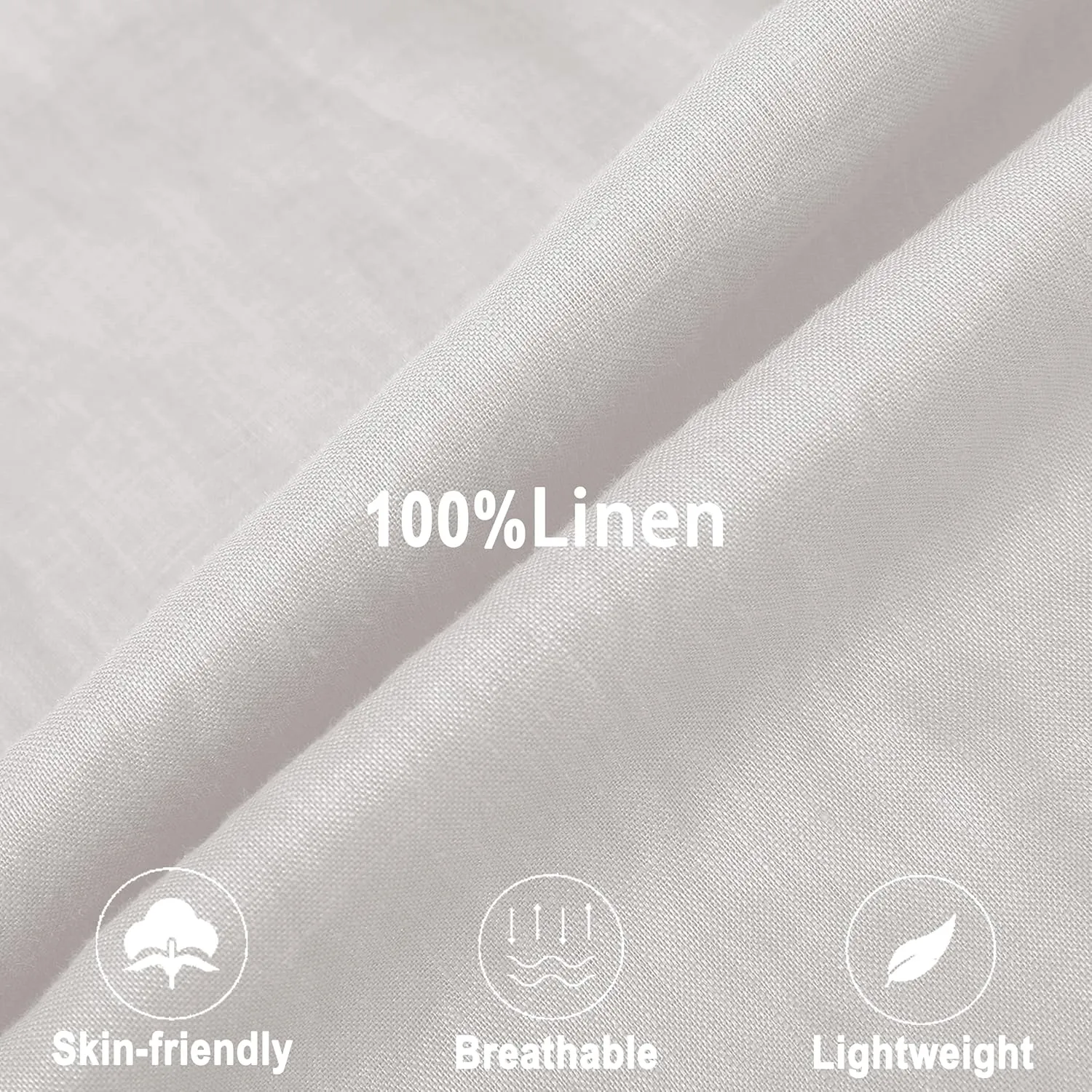 Men's 100% Linen Shirt Casual Long Sleeve Button-Down Shirt for Men Lightweight Linen Shirt with Pockets