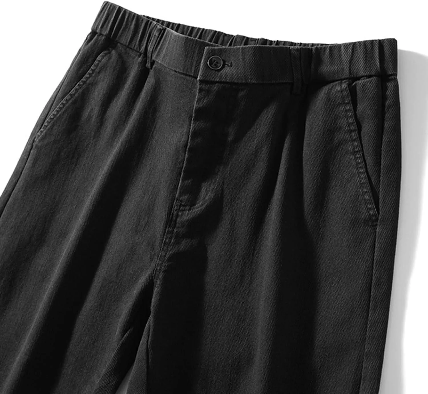 Men's Basic Stretch Chino Pants Casual Classic Soft Straight Fit Golf Pant Solid Color Flat Front Slim Fit Trousers