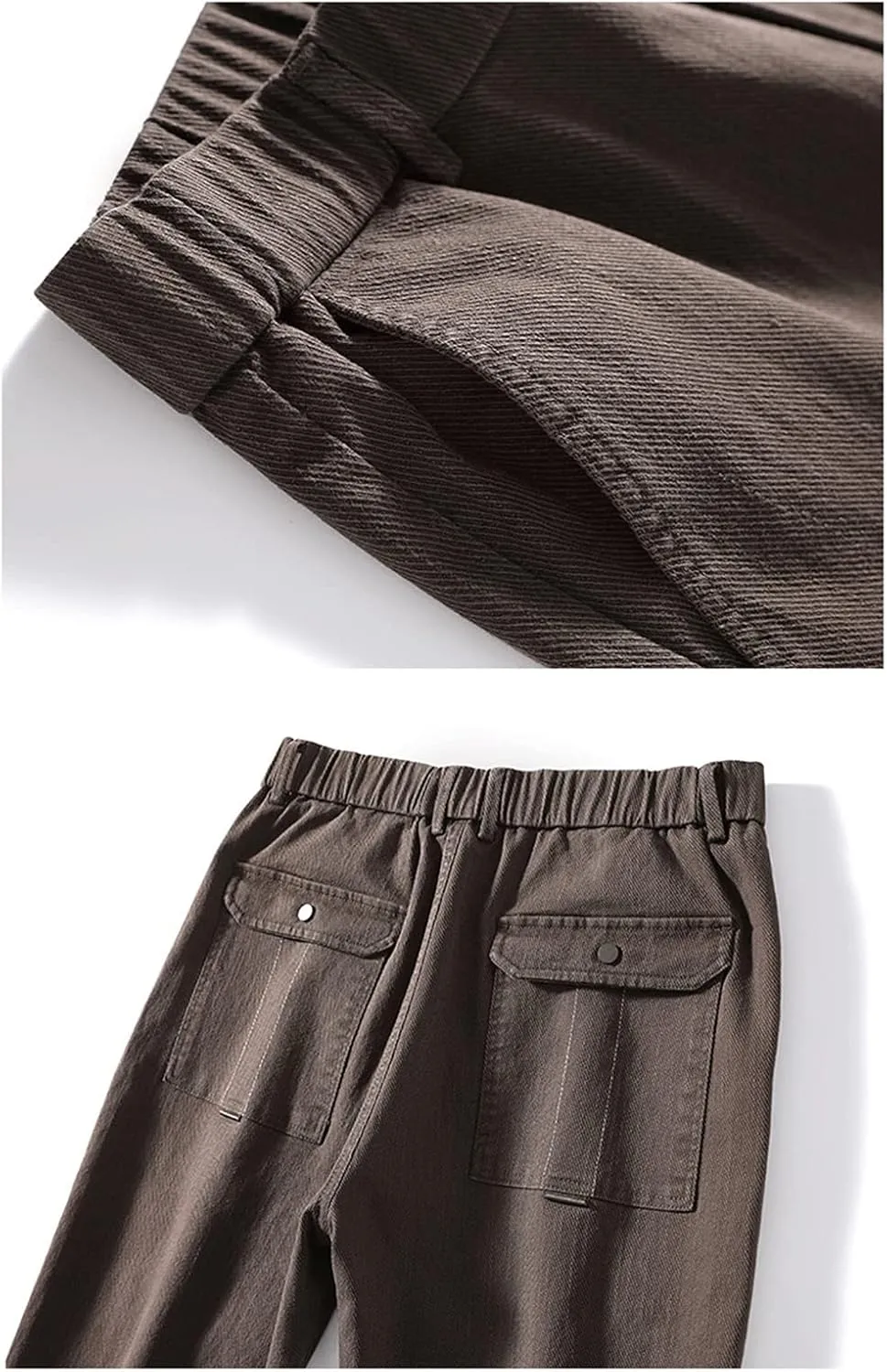 Men's Basic Stretch Chino Pants Casual Classic Soft Straight Fit Golf Pant Solid Color Flat Front Slim Fit Trousers