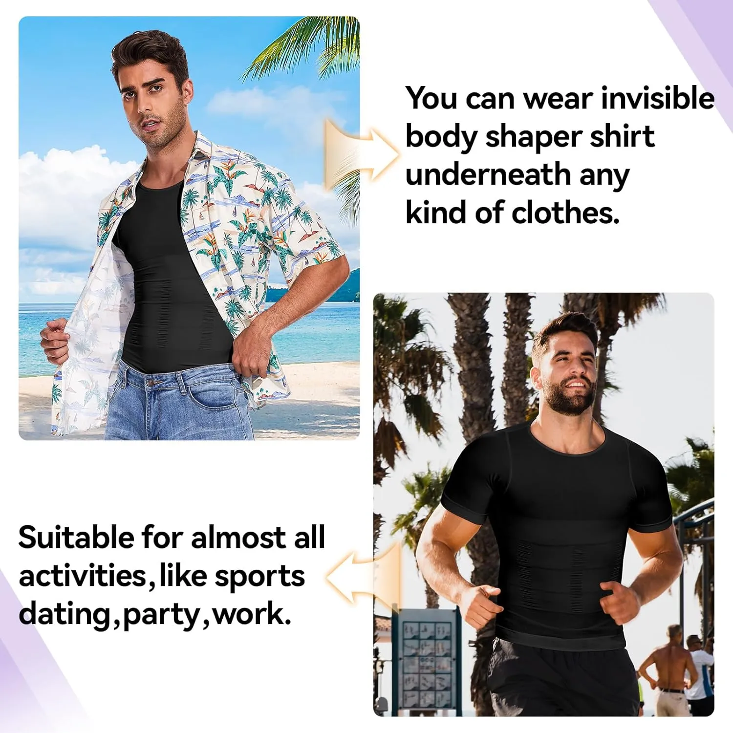 Mens Compression Shirt Body Shaper Slimming Undershirt Gynecomastia Abdomen Tummy Control Shapewear Tank Top Vest