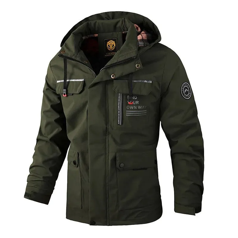 Men's Fleece-lined Thickened Jacket Casual Outdoor Parka