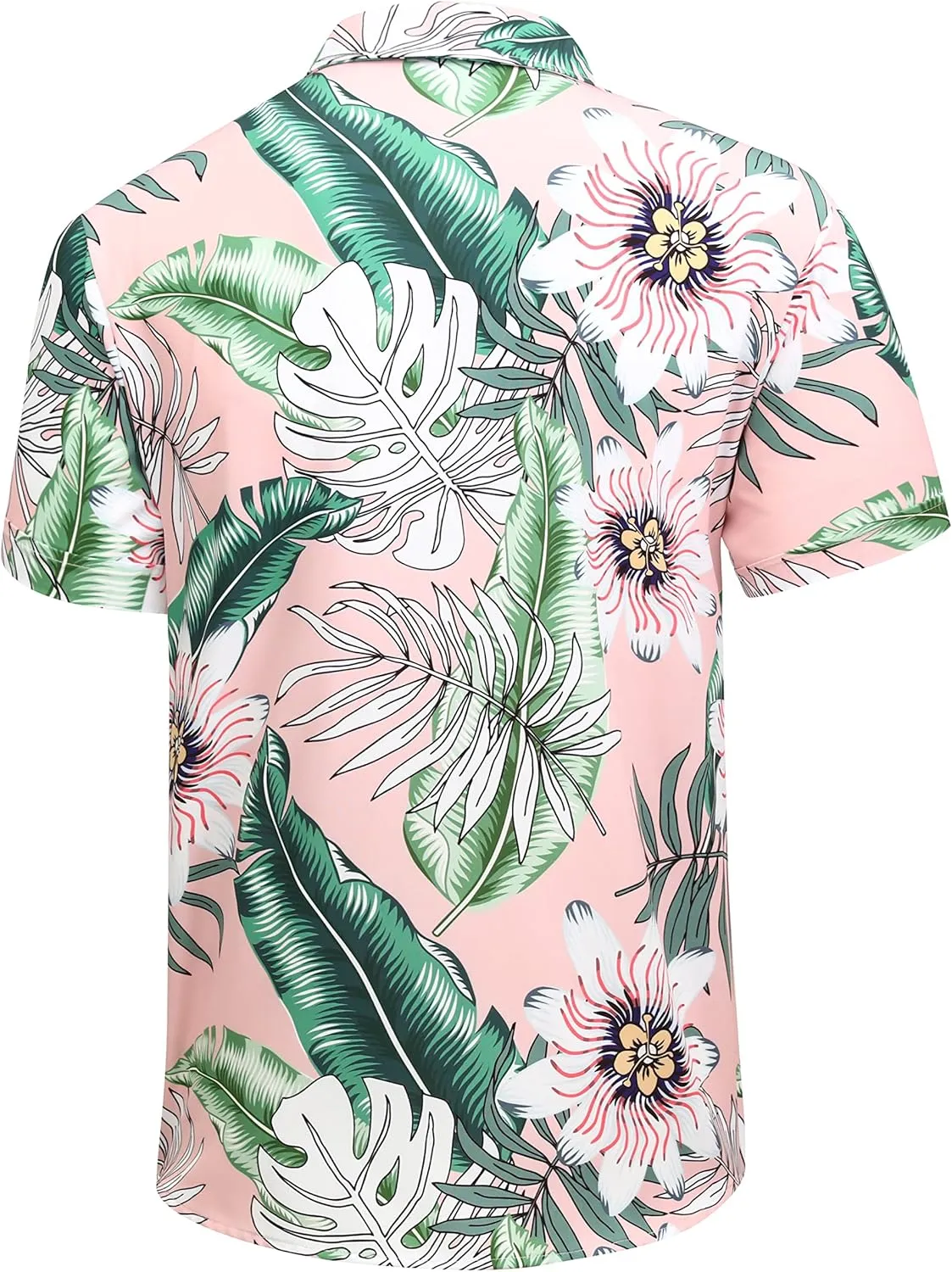 Mens Hawaiian Shirt, Short Sleeves Button Down Beach Clothing, Unisex Summer Flamingos Casual Aloha Floral Shirts