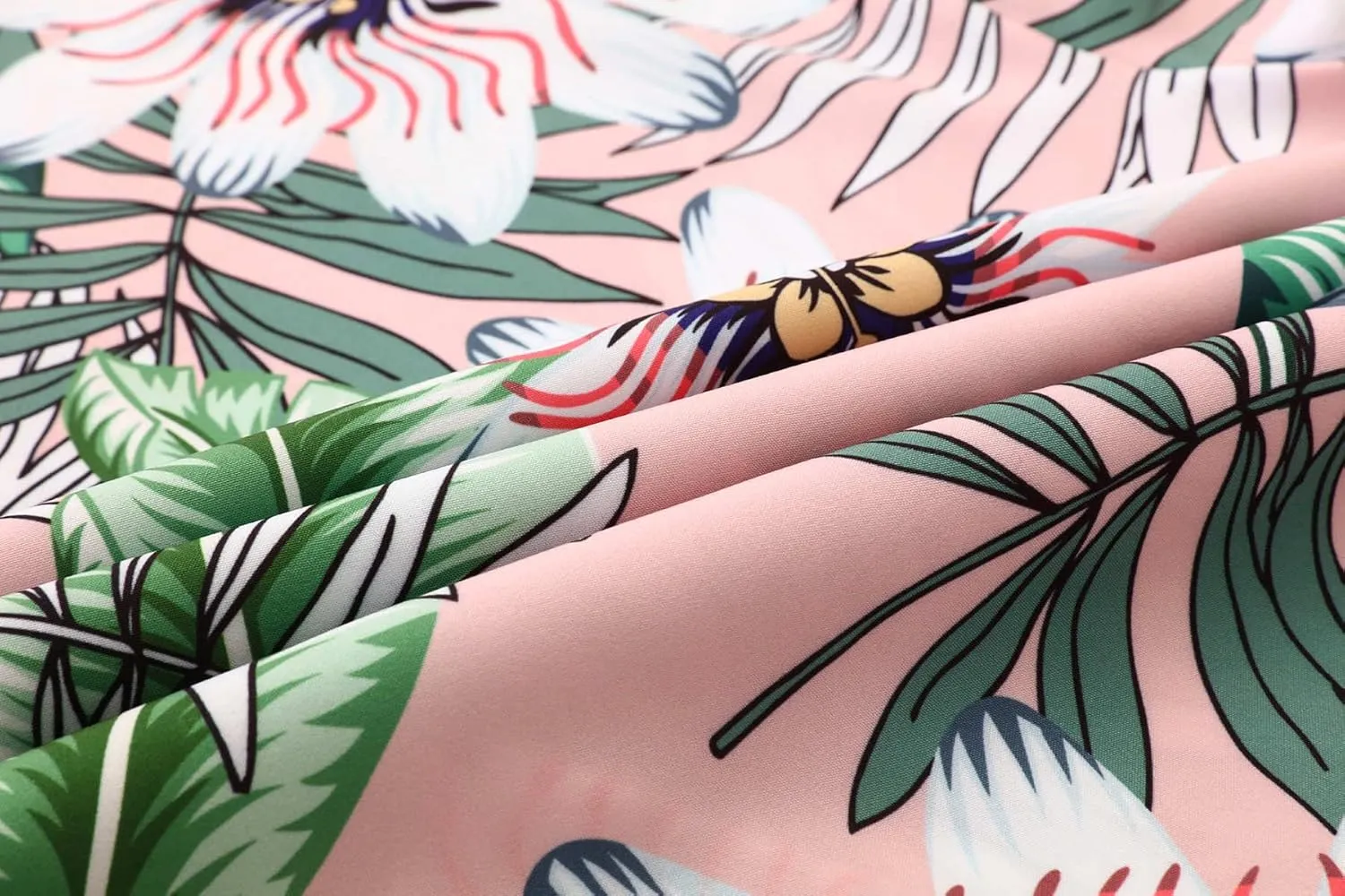 Mens Hawaiian Shirt, Short Sleeves Button Down Beach Clothing, Unisex Summer Flamingos Casual Aloha Floral Shirts