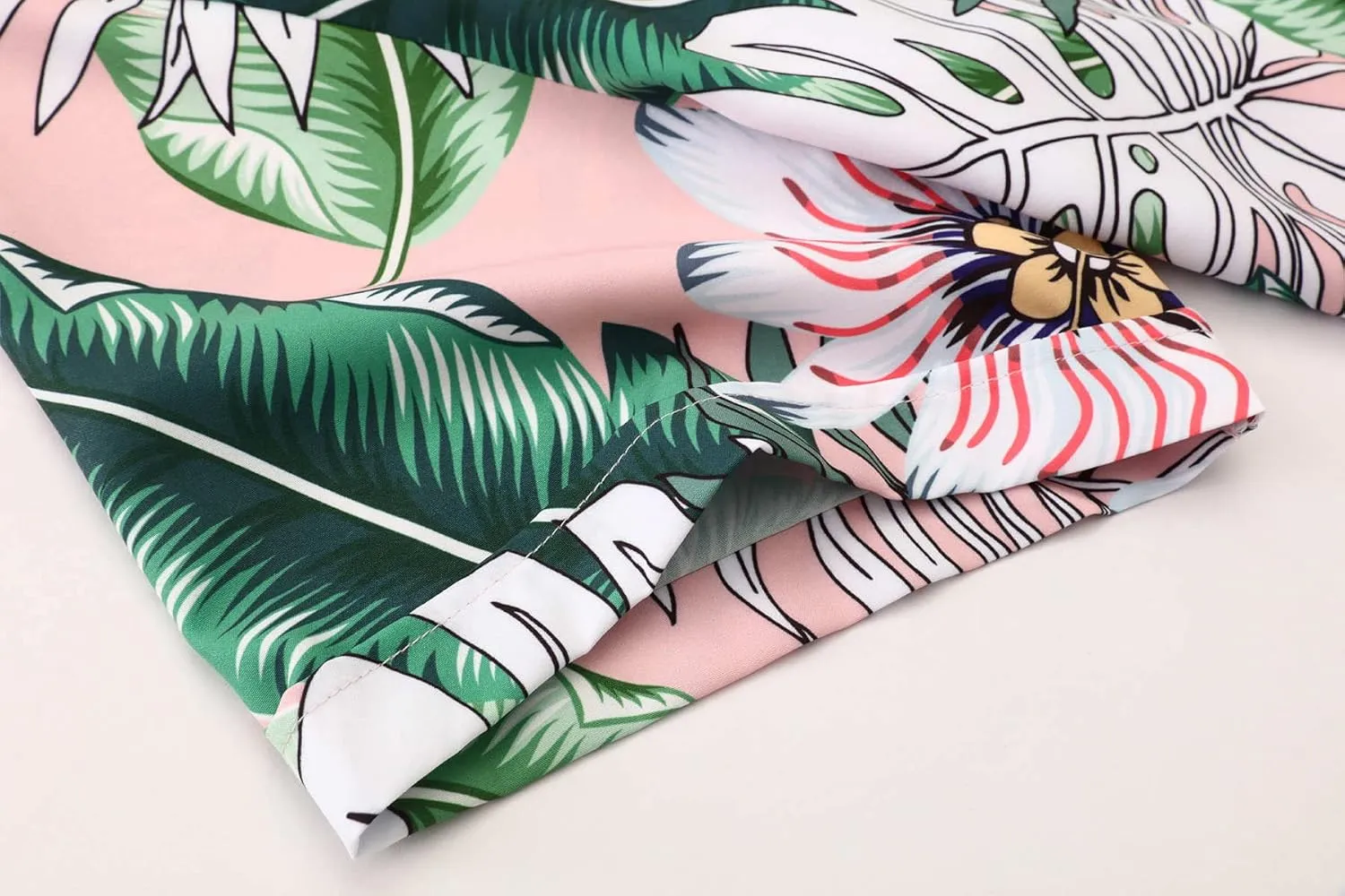 Mens Hawaiian Shirt, Short Sleeves Button Down Beach Clothing, Unisex Summer Flamingos Casual Aloha Floral Shirts