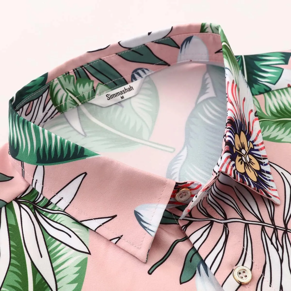 Mens Hawaiian Shirt, Short Sleeves Button Down Beach Clothing, Unisex Summer Flamingos Casual Aloha Floral Shirts