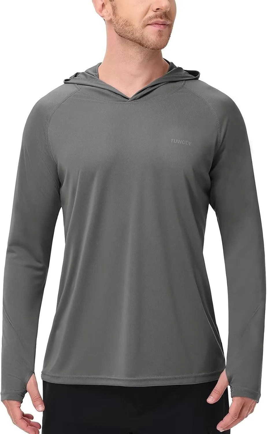 Mens Long Sleeve Sun Shirt with Hood Mask UPF SPF UV Protection for Hiking Fishing Kayaking Summer Outdoor Activities