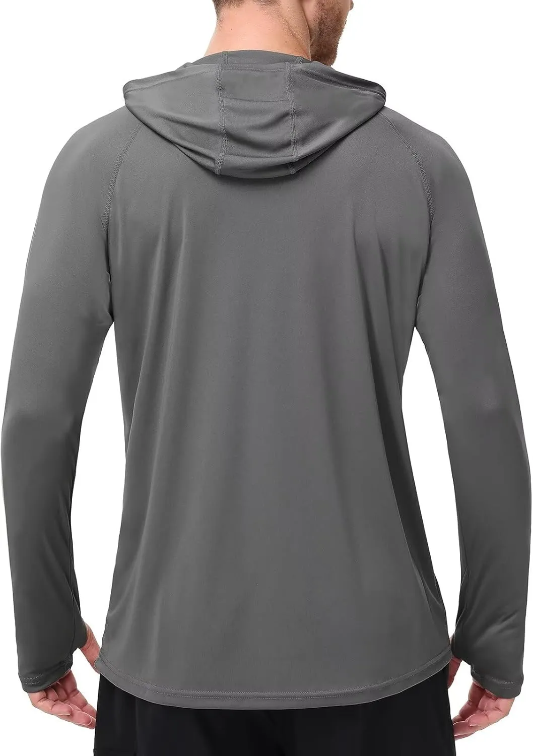Mens Long Sleeve Sun Shirt with Hood Mask UPF SPF UV Protection for Hiking Fishing Kayaking Summer Outdoor Activities