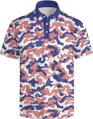 Men's Polo Shirt Funny Golf Shirts Quick Dry Print Performance Short Sleeve Collared Golf Polo Shirts for Men, S-4XL