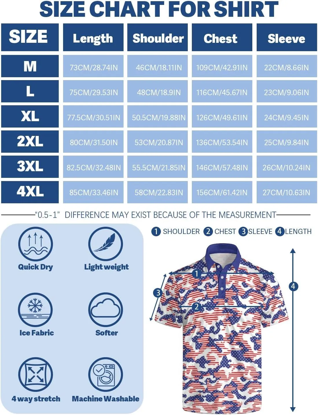 Men's Polo Shirt Funny Golf Shirts Quick Dry Print Performance Short Sleeve Collared Golf Polo Shirts for Men, S-4XL