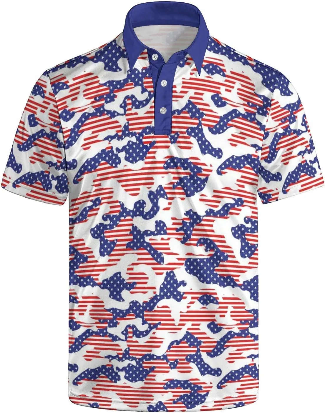 Men's Polo Shirt Funny Golf Shirts Quick Dry Print Performance Short Sleeve Collared Golf Polo Shirts for Men, S-4XL