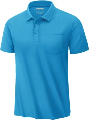 MenS Summer Quick Dry Polos Shirts Chest Pocket Short Sleeve Tee Shirts Business Work Breathable Shirts