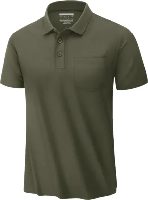 MenS Summer Quick Dry Polos Shirts Chest Pocket Short Sleeve Tee Shirts Business Work Breathable Shirts