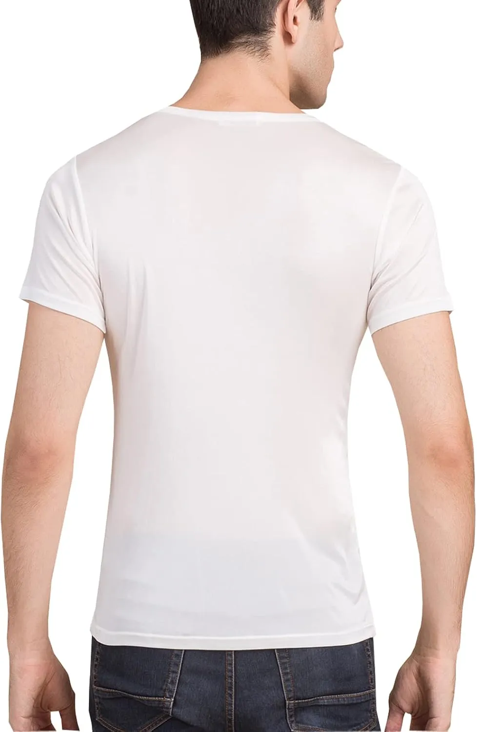 METWAY Mens Mulberry Silk T Shirt/Casual Short Sleeve Crew Neck Silk TEE Shirts/Super Soft and Breathable Workout Shirts