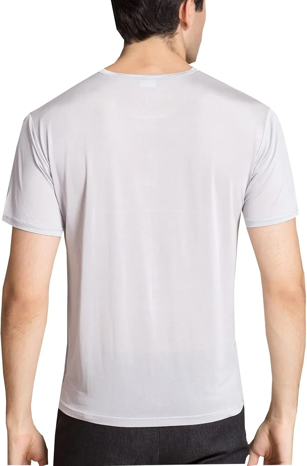 METWAY Mens Mulberry Silk T Shirt/Casual Short Sleeve Crew Neck Silk TEE Shirts/Super Soft and Breathable Workout Shirts