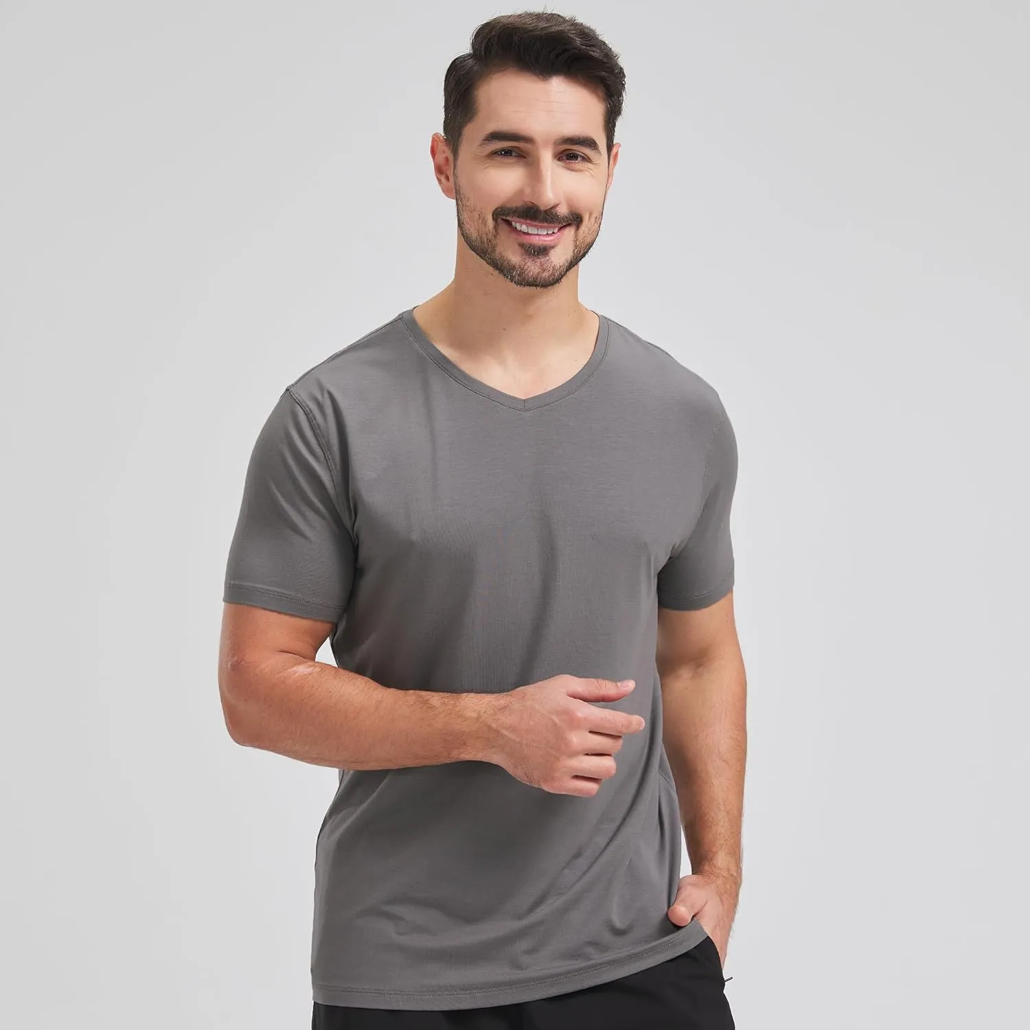 netdraw Men's Ultra Soft V-Neck Bamboo Viscose T-Shirt Comfy Lightweight Casual Basic Undershirts Pajama Tops