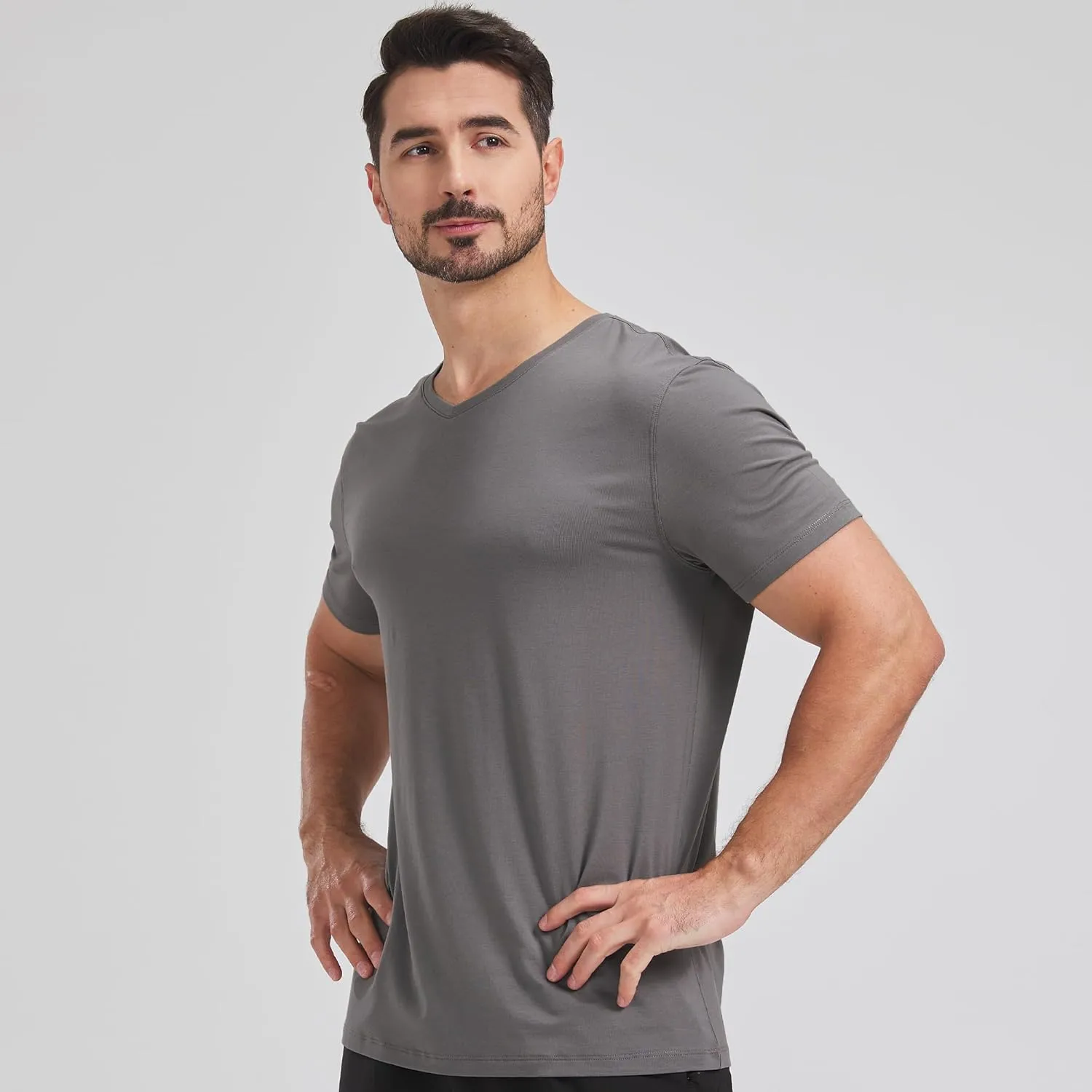 netdraw Men's Ultra Soft V-Neck Bamboo Viscose T-Shirt Comfy Lightweight Casual Basic Undershirts Pajama Tops