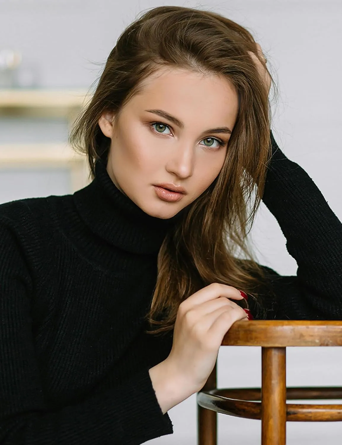 nine bull Womens Solid Basic Stretch Turtleneck Pullover Knit Sweater