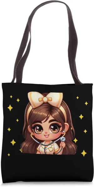 Nurse Bow Coquette Nurse Stethoscope Nursing Medical Doctor Tote Bag