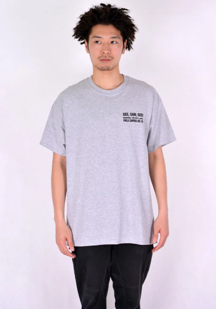 PAULA CANOVAS DEL VAS AT004 SHORT SLEEVE PRINTED T-SHIRT GREY