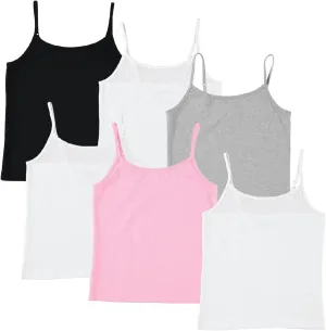 Pink Angel 6 Pack Girls Camisole Adjustable Straps