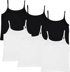 Pink Angel 6 Pack Girls Camisole Adjustable Straps