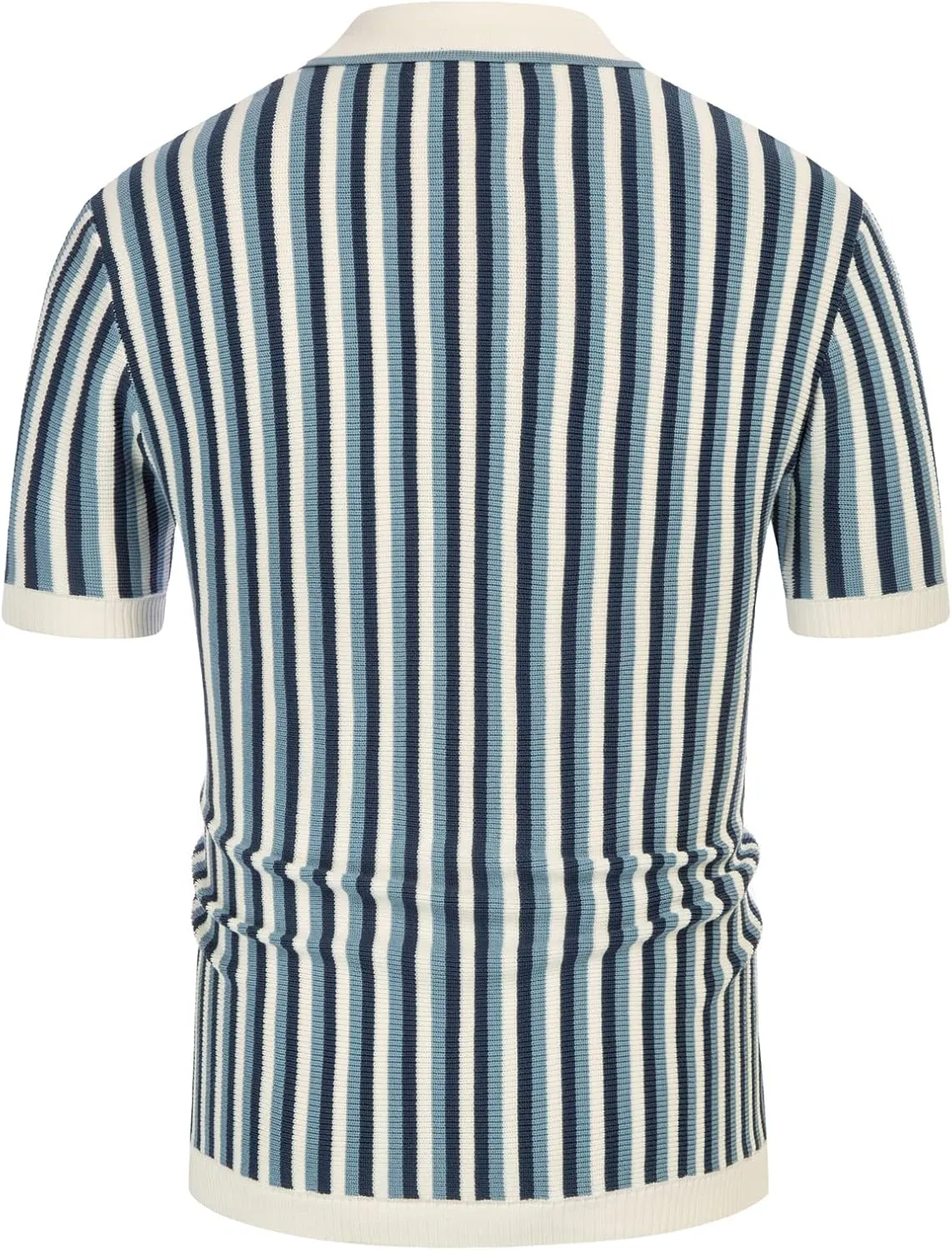 PJ PAUL JONES Men's Polo Shirts Retro Knit Shirt Vintage Striped Shirt