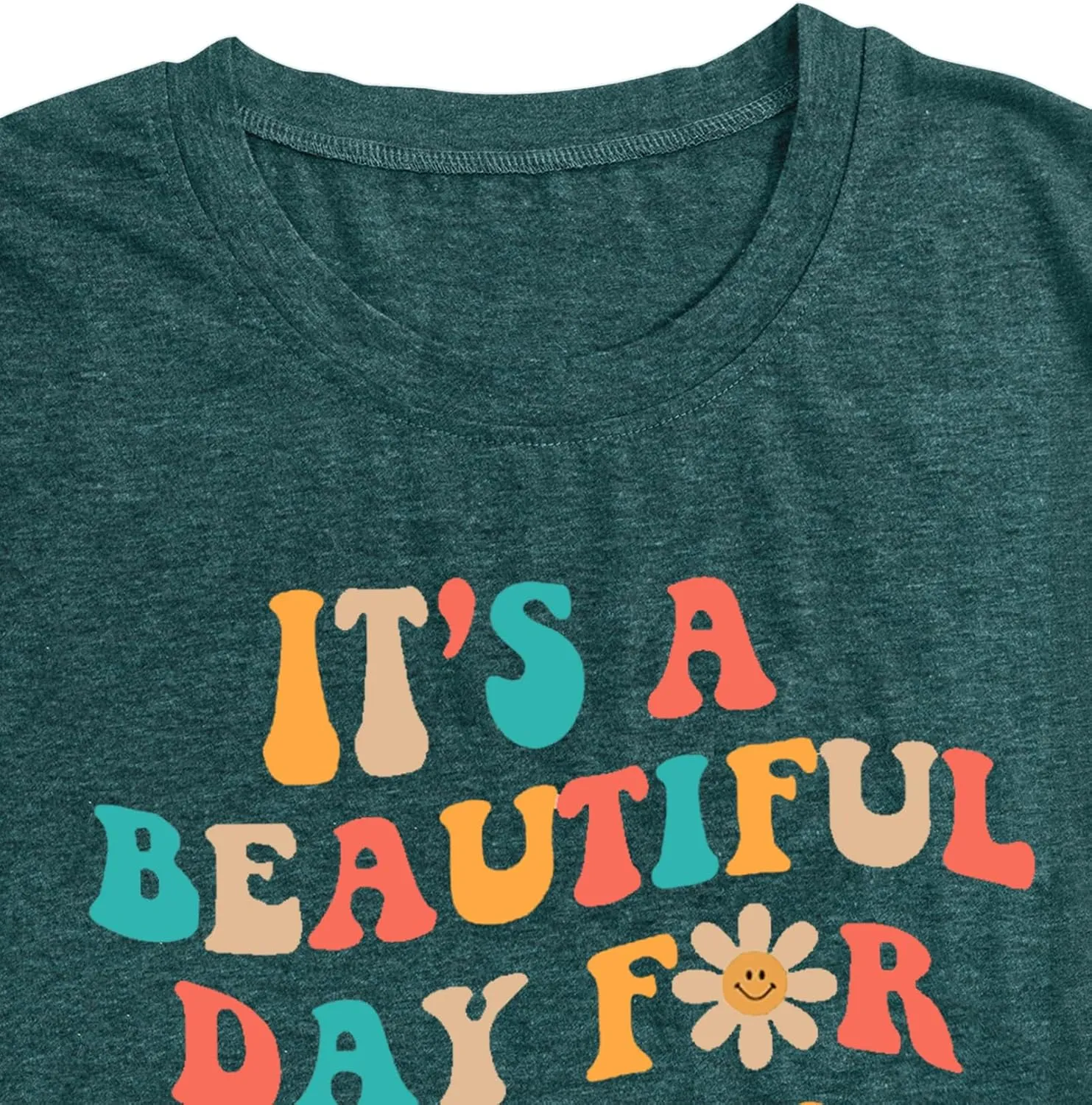 Plus Size Teacher Shirts Tops Women It's a Beautiful Day for Learning Tshirt Oversized Teach Tee Gift