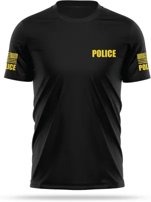 Police Utility Shirts for Men | USA Patriotic Lightweight Tee | Micro Polyester, Moisture-Wicking Quick-Dry Comfort.