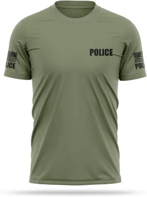 Police Utility Shirts for Men | USA Patriotic Lightweight Tee | Micro Polyester, Moisture-Wicking Quick-Dry Comfort.