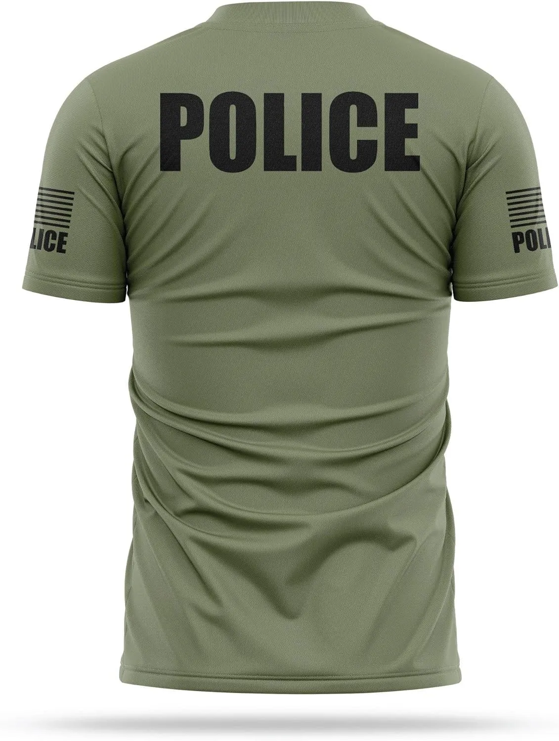 Police Utility Shirts for Men | USA Patriotic Lightweight Tee | Micro Polyester, Moisture-Wicking Quick-Dry Comfort.
