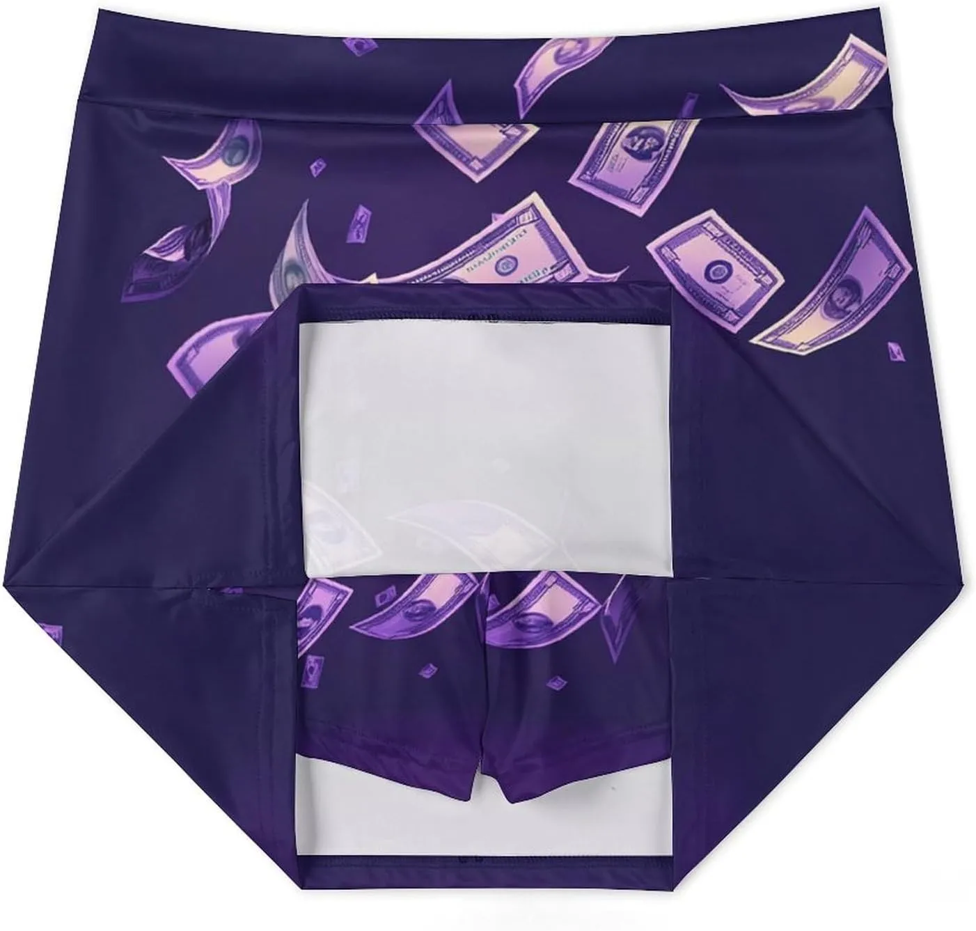 Psychedelic Purple Dollar Women's Mini Tennis Skirt with Shorts Underneath Athletic Workout Cute Skorts
