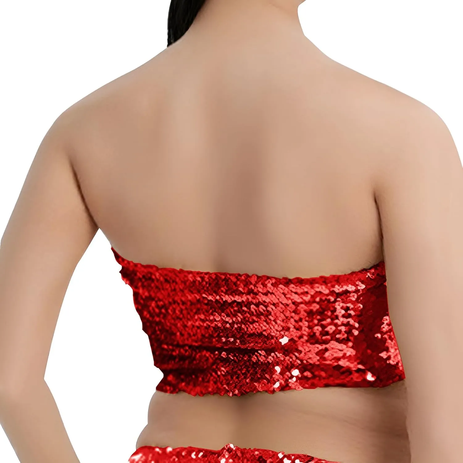 PURFUN Women Sparkly Sequins Crop Top Vintage Rave Camis Dance Top Cosplay Party Music Festival Camisole Night Clubwear