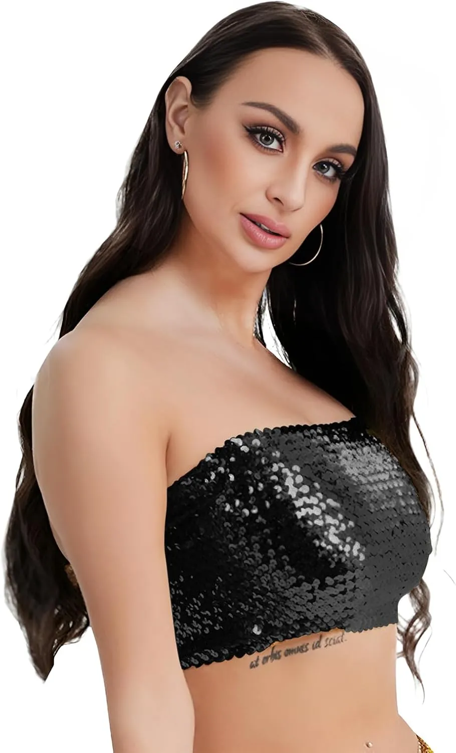 PURFUN Women Sparkly Sequins Crop Top Vintage Rave Camis Dance Top Cosplay Party Music Festival Camisole Night Clubwear