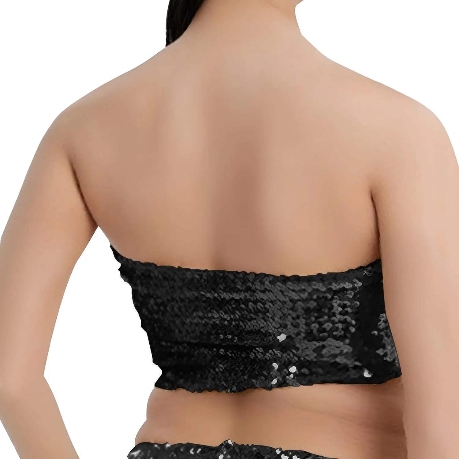 PURFUN Women Sparkly Sequins Crop Top Vintage Rave Camis Dance Top Cosplay Party Music Festival Camisole Night Clubwear