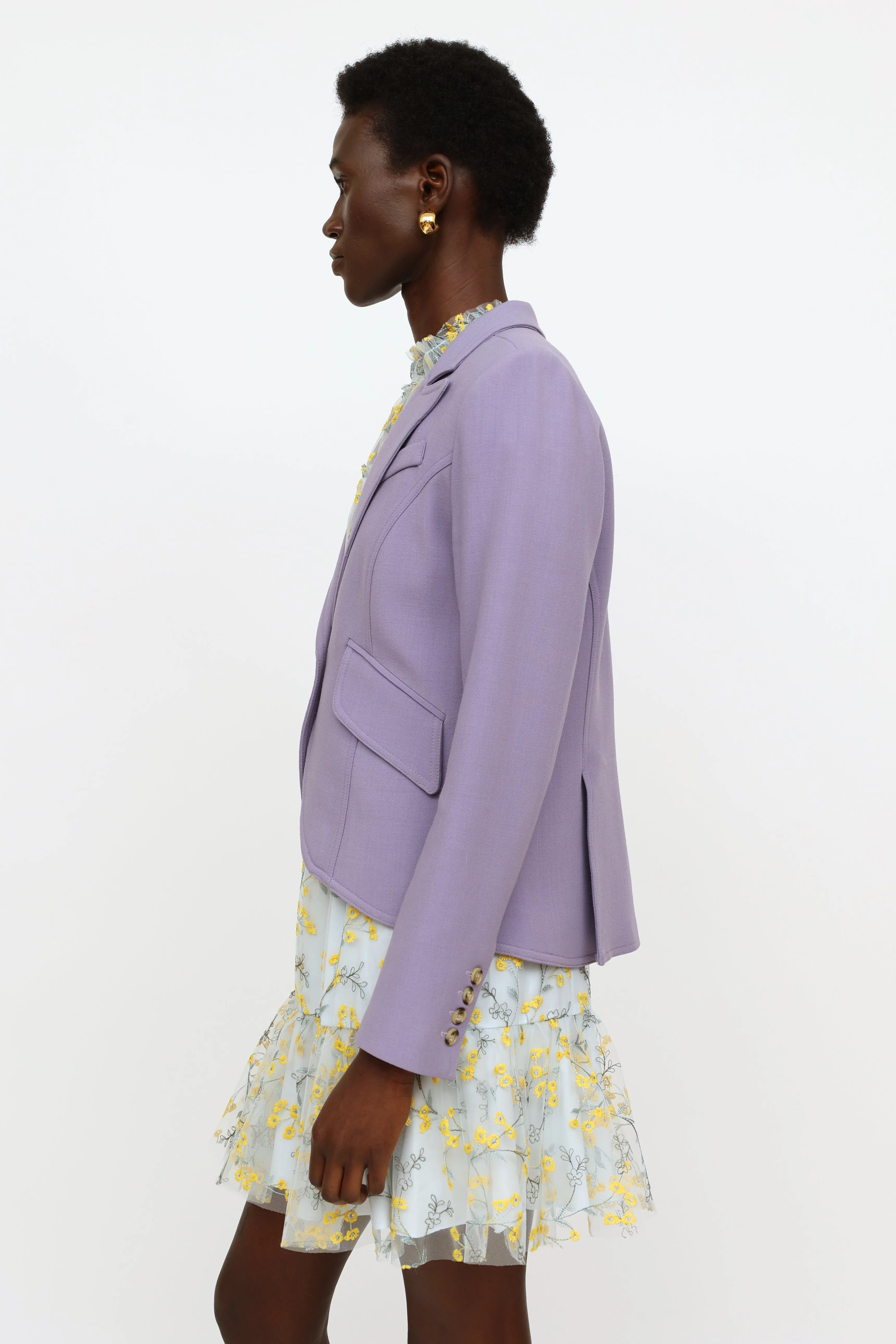 Purple Wool Blend Blazer