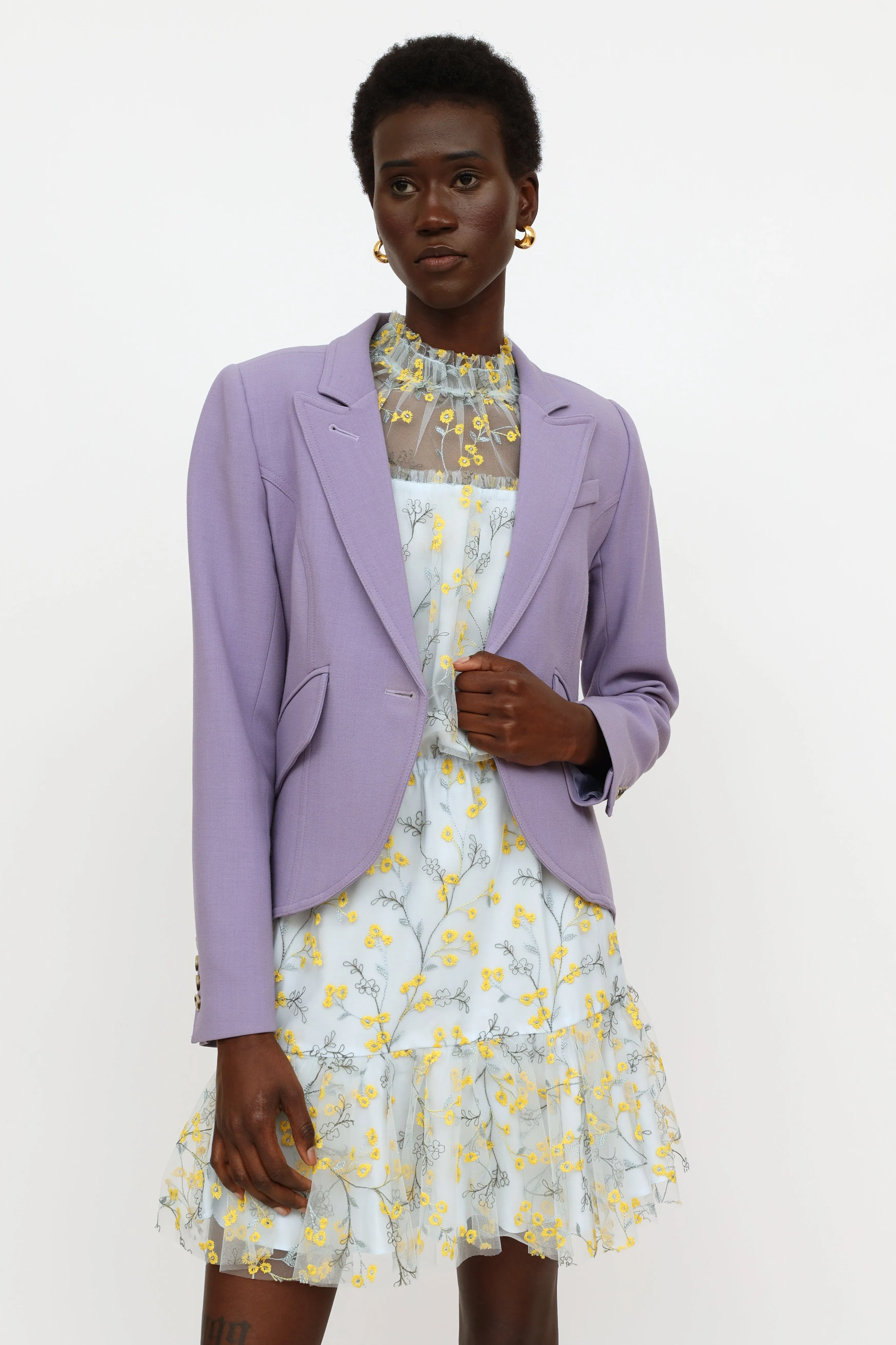 Purple Wool Blend Blazer
